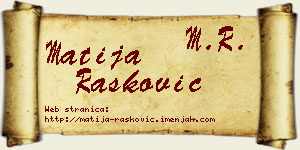 Matija Rašković vizit kartica